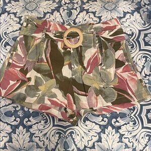 Tahari Linen Shorts with belt